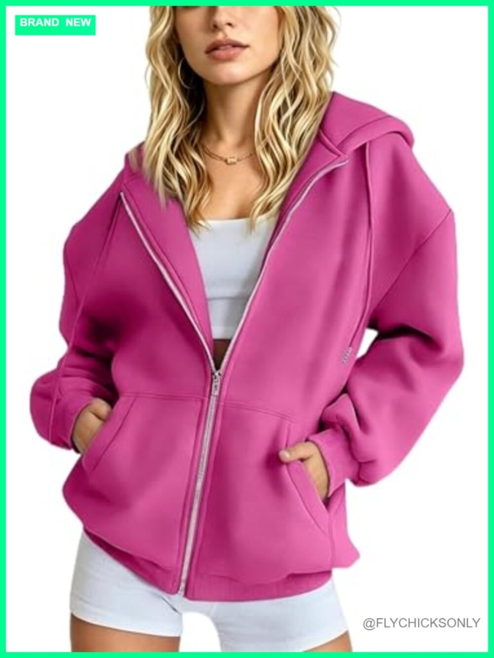Oversized Zip Up Hoodie Womens Fleece Sweatshirt Long Sleeve Fall Y2K Jacket